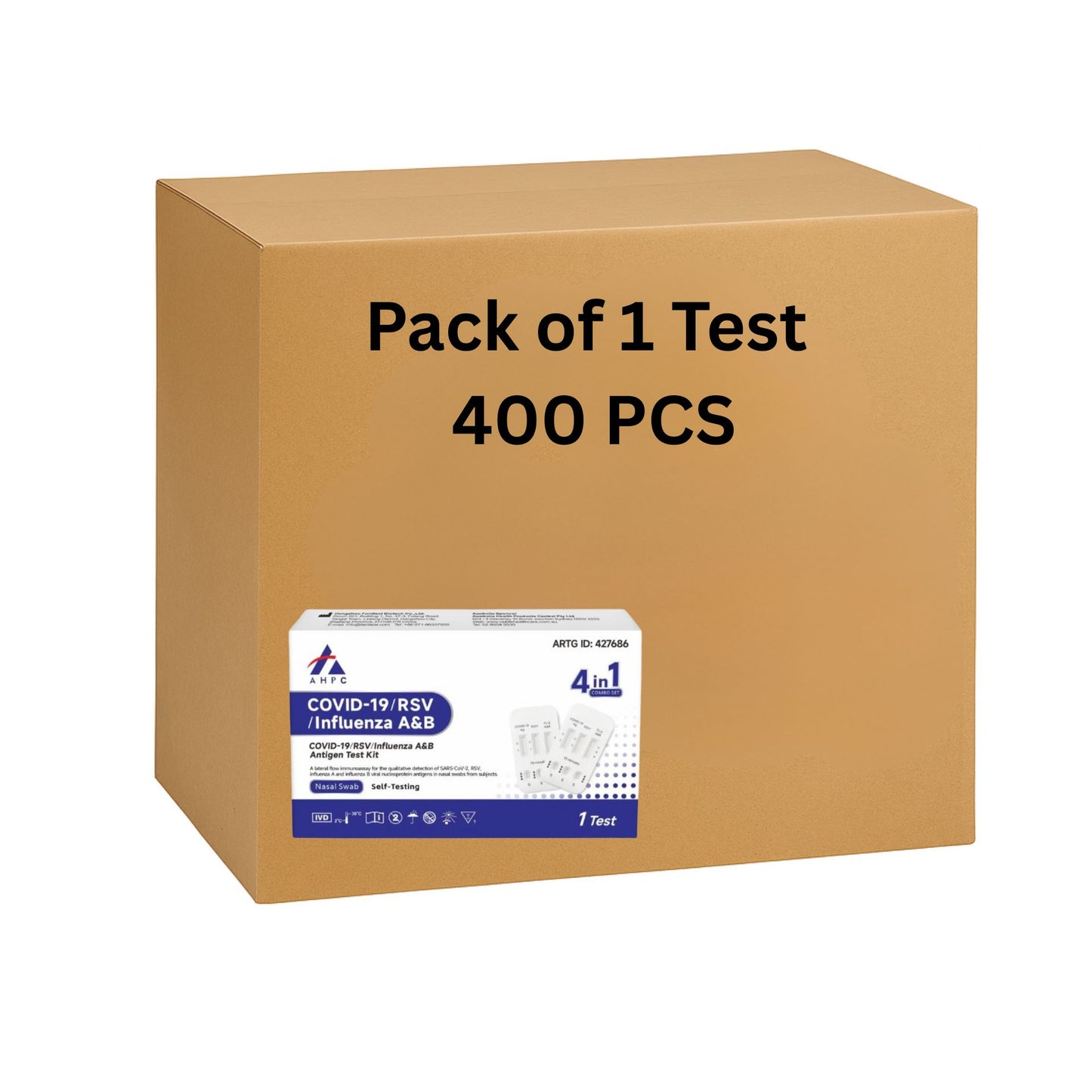 AHPC 4-in-1 COVID-19, RSV, Influenza A & B Antigen Test Kit – Single Test Pack