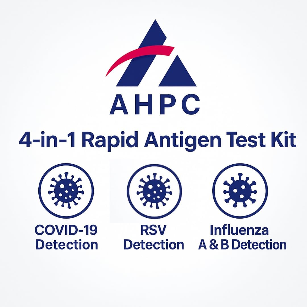 AHPC 4-in-1 COVID-19, RSV, Influenza A & B Antigen Test Kit – Single Test Pack