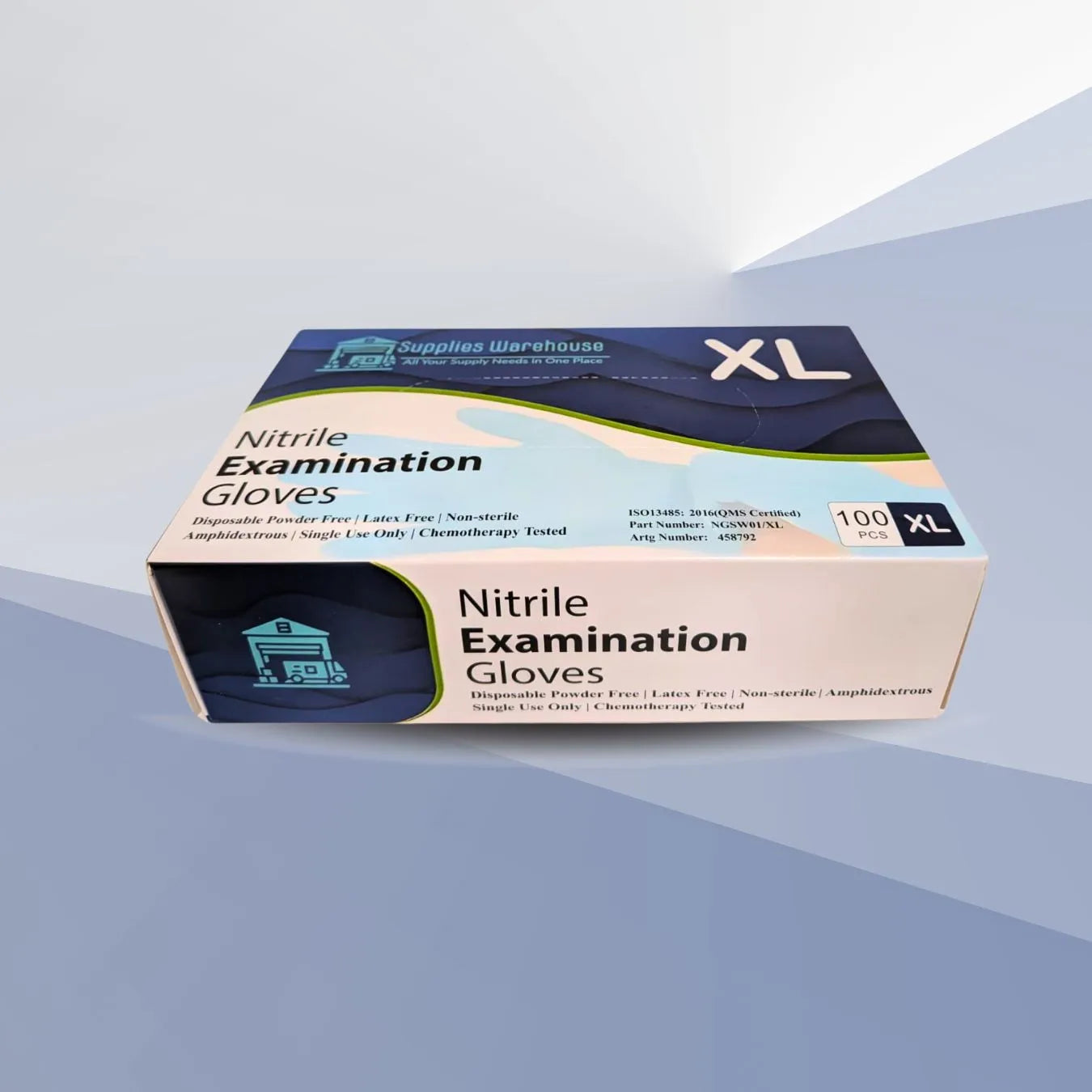 Examination Gloves Blue Colour - Nitrile, Powder-Free, Medical Grade (10 Boxes) 1000 Pcs Hand Gloves