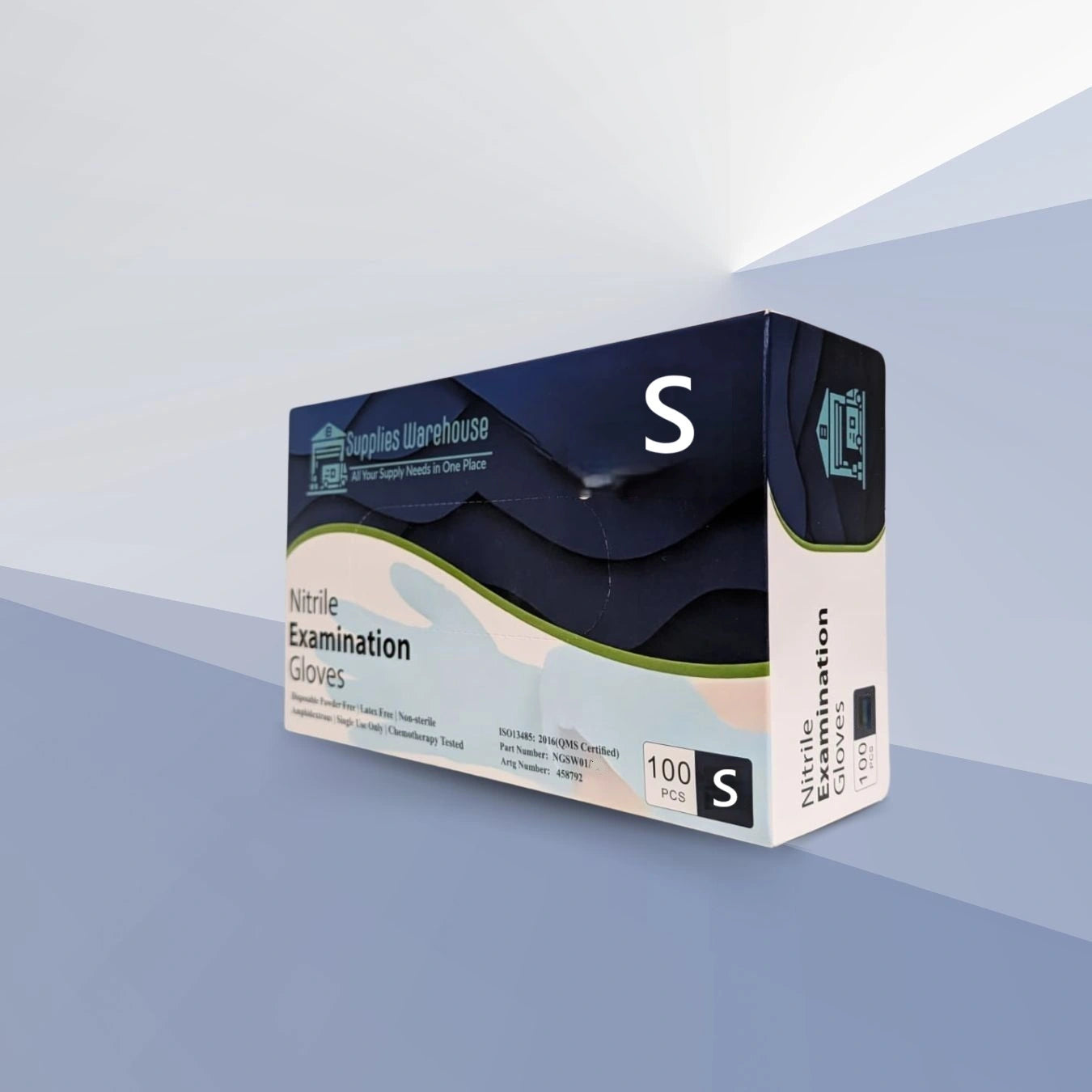 Examination Gloves Blue Colour - Nitrile, Powder-Free, Medical Grade (10 Boxes) 1000 Pcs Hand Gloves