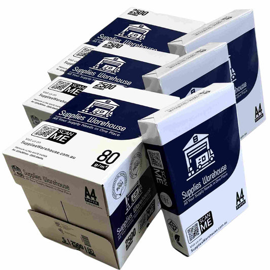 Ultra White Contrast A4 Paper – 80 GSM, 2500 Sheets Box Supplies Warehouse