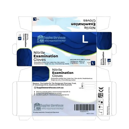 Premium Nitrile Exam Gloves – Powder-Free (Large) | Best Price in Australia