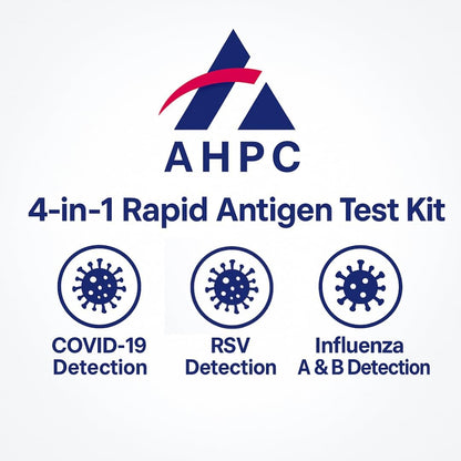 AHPC 4-in-1 COVID-19, RSV, Influenza A & B Antigen Test Kit – Single Test Pack