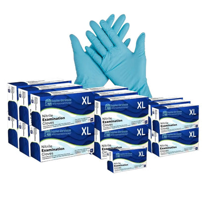 Examination Gloves Blue Colour - Nitrile, Powder-Free, Medical Grade (10 Boxes) 1000 Pcs Hand Gloves