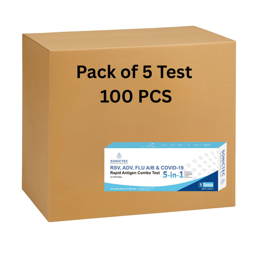 SONICTEC 5-in-1 Rapid Test Kit – 5 Tests RSV, ADV, FLU A/B COVID-19