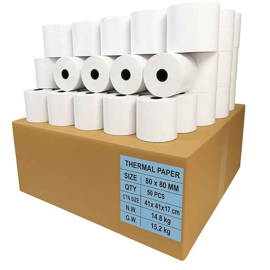 Cash Register & TILL Thermal Paper Rolls Size 80x80mm 70 gsm